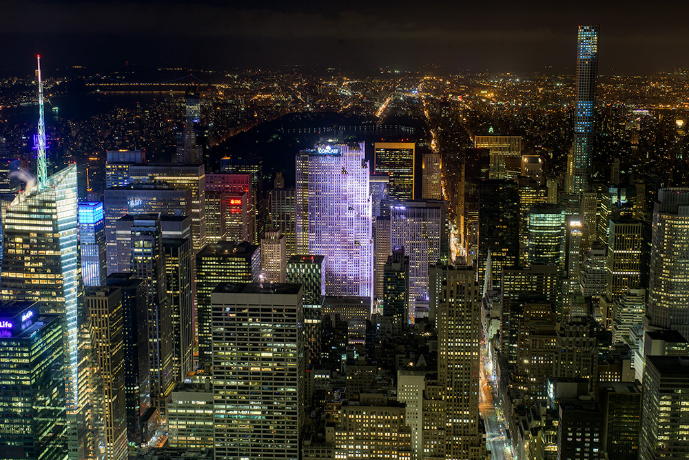 Night View From Empire State Building Top Deck 102nd Floor