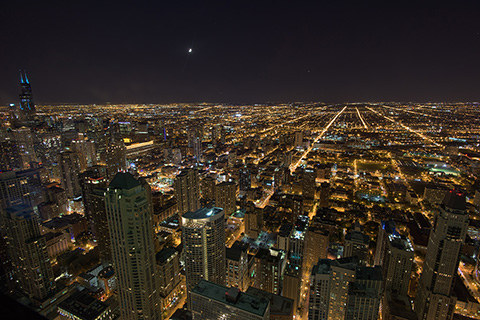 ジョン ハンコック センター 360chicagoの夜景 シカゴ