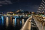 金角湾メトロ橋からみるイスタンブールの夜景