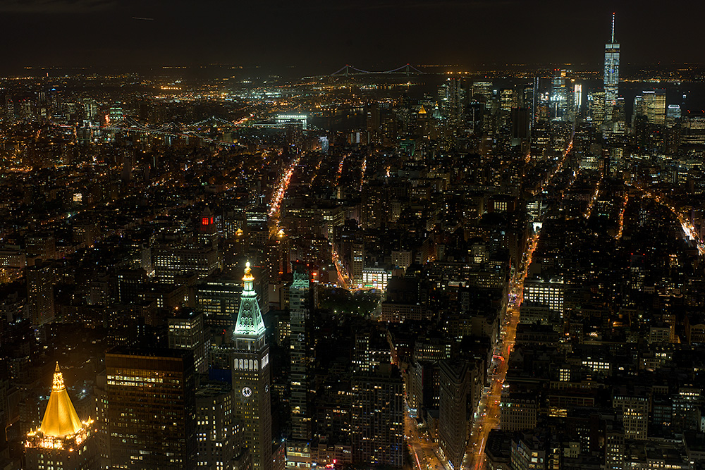 ニューヨーク エンパイア ステート ビル トップ展望台 102階 の夜景 高解像度フォトギャラリー