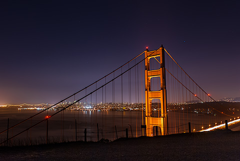 ゴールデンゲートブリッジの夜景 サンフランシスコ