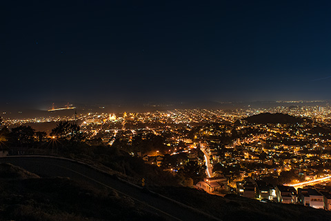 ツインピークスの夜景 サンフランシスコ