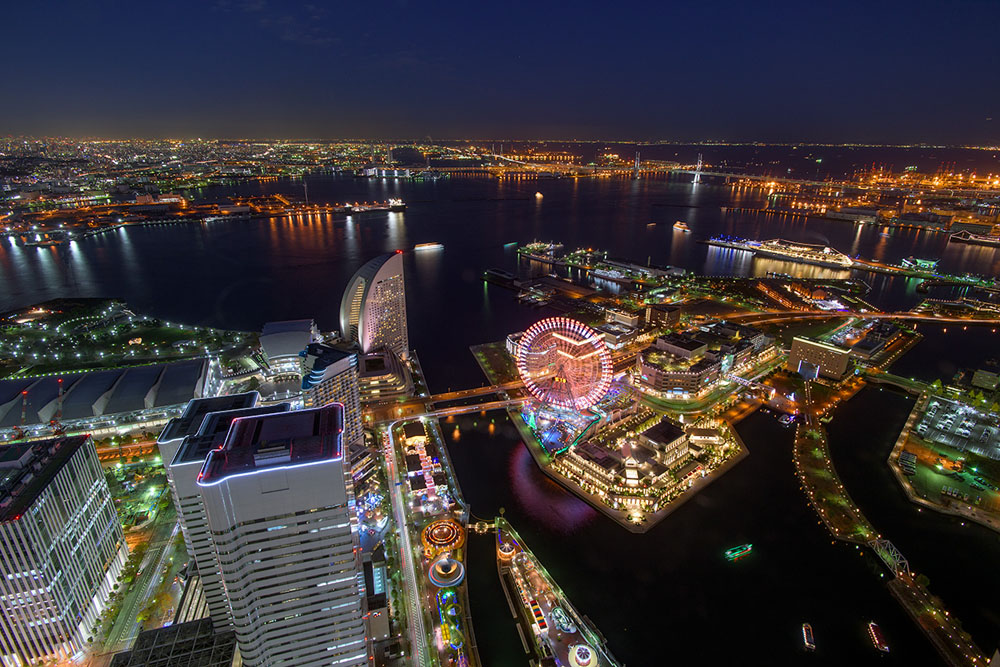 Night view from Yokohama Landmark Tower SKY GARDEN