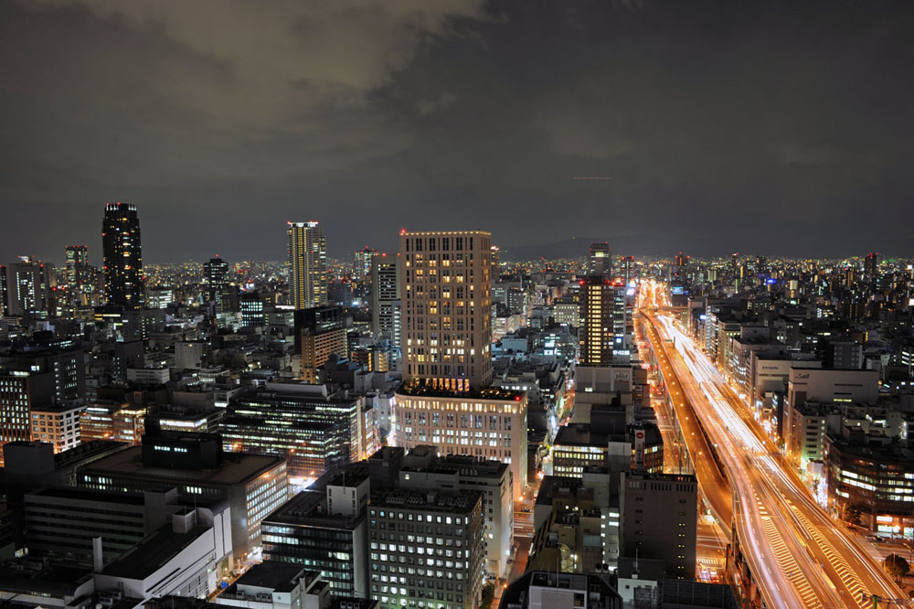 Night view from ORIX Honmachi Building Observation Terrace