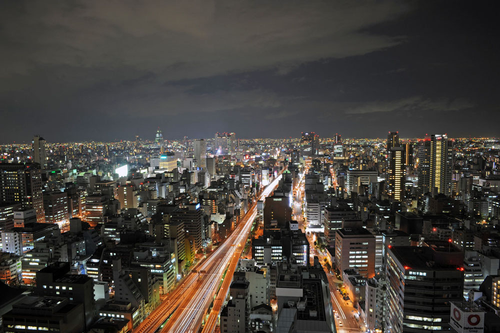 Night view from ORIX Honmachi Building Observation Terrace