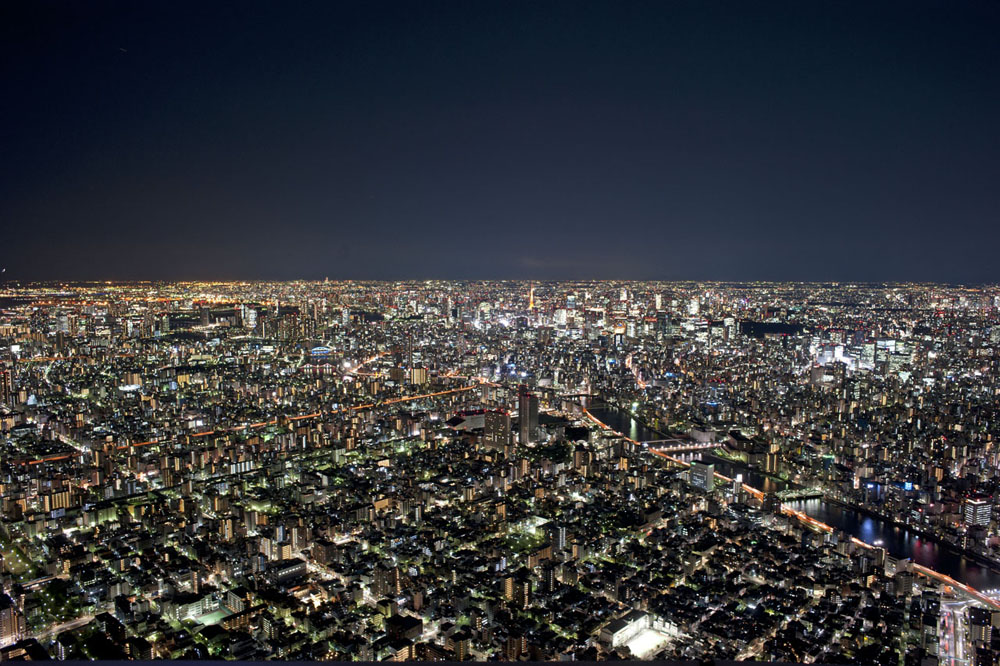 Night view from SKYTREE TEMBO GALLERIA (450 m)