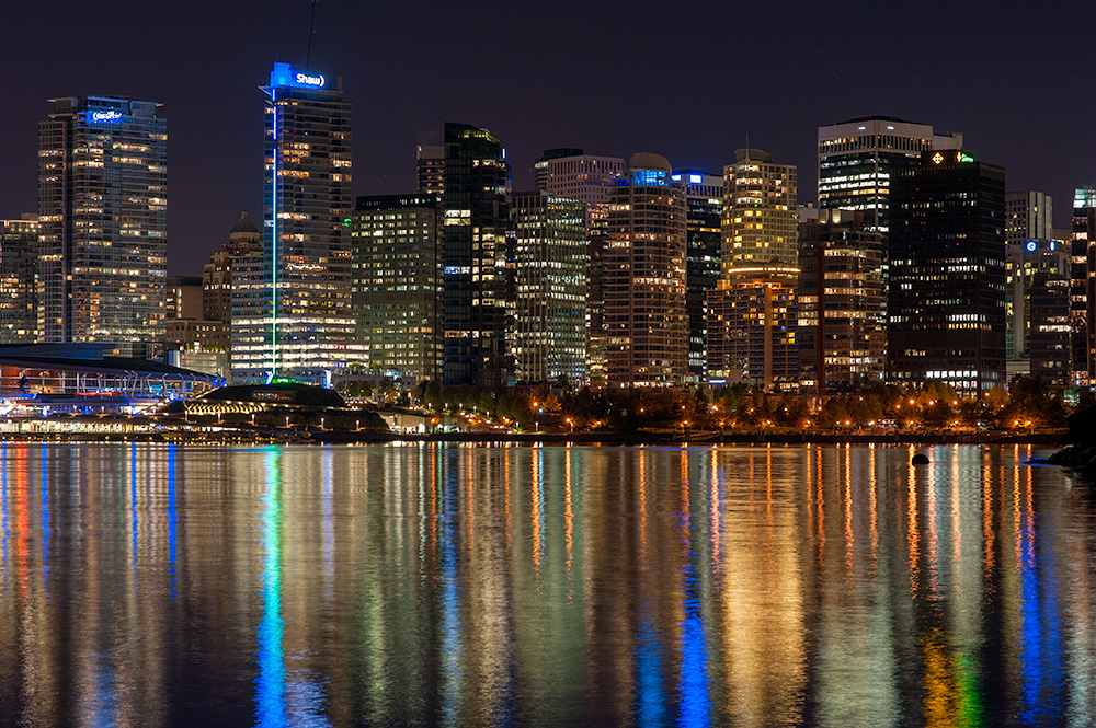 Night view from Stanley Park