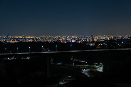 安威川ダムの夜景