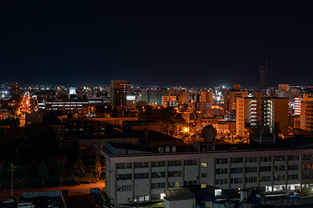 旭川市役所 展望フロアの夜景