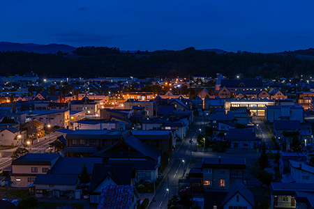 美瑛町役場 四季の塔の夜景