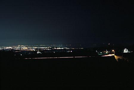 大山ペンション　展望駐車場の夜景