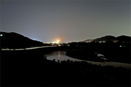 越後川口SAの夜景