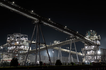 日本製紙　雲雀野発電所の夜景
