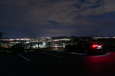 円通寺展望台用 駐車場の夜景