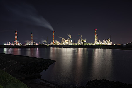 磯津堤防突堤の夜景