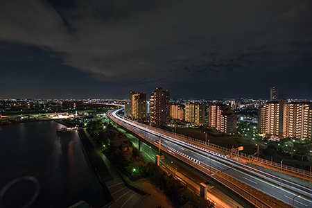泉大津PA　展望ルームの夜景