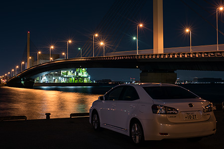 かもめ大橋駐車場の夜景