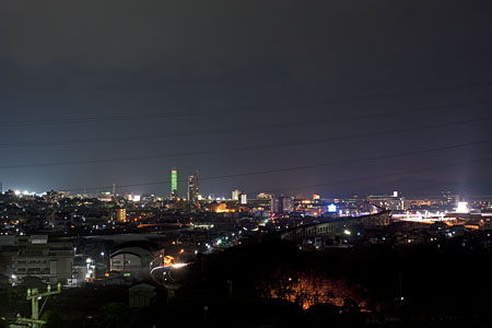 角山運動公園　水の広場の夜景