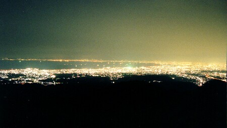 葛城山展望台の夜景