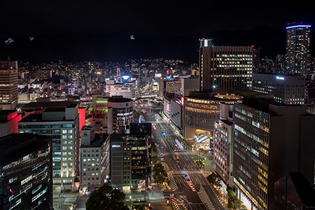 神戸市役所　展望ロビーの夜景