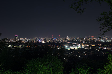 呉羽山公園　桜の広場展望台の夜景