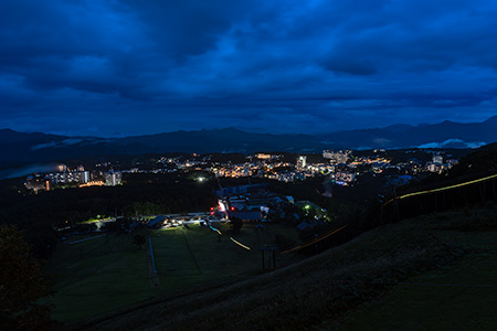 草津温泉スキー場の夜景