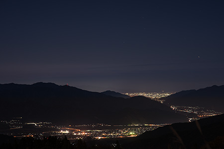 経ヶ岳登山口展望台の夜景
