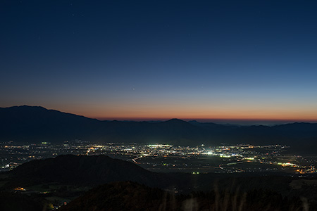 経ヶ岳登山口展望台の夜景