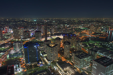 横浜ランドマークタワー　スカイガーデンの夜景