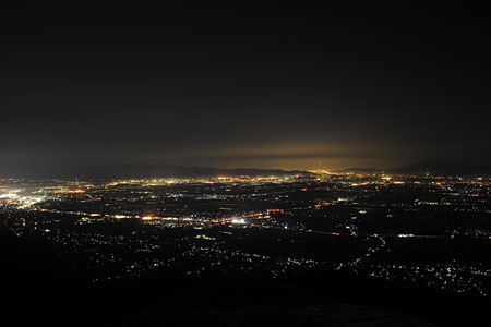 耳納グライダー山の夜景