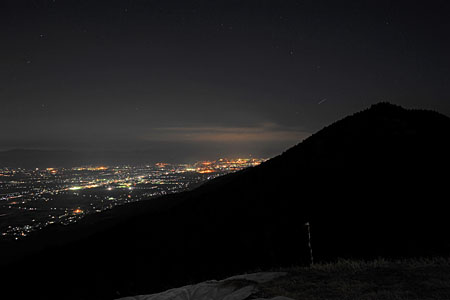 耳納グライダー山の夜景