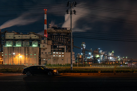 日本製紙石巻工場の夜景