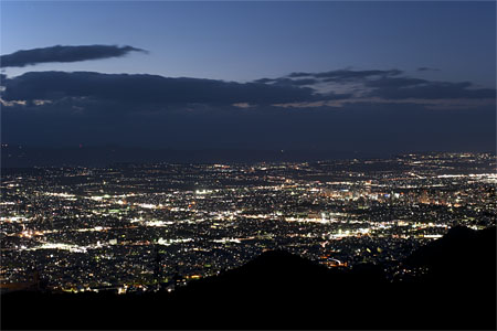 西蔵王公園　展望広場の夜景