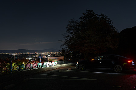 小倉山展望台　嵐山高雄パークウエイの夜景