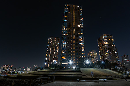 石川島公園 パリ広場の夜景