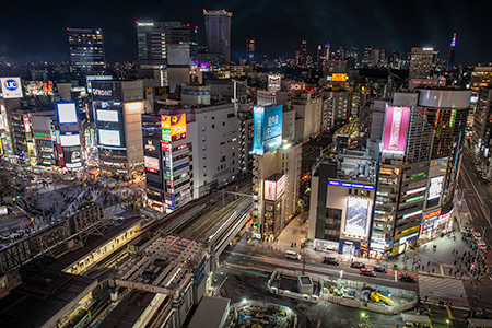 渋谷スクランブルスクエア　Scene12の夜景