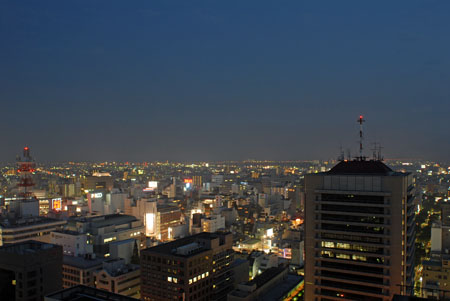 静岡県庁別館　富士山展望ロビーの夜景