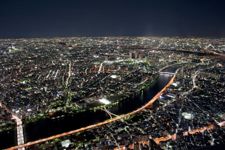 東京スカイツリー　天望回廊の夜景
