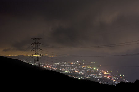 翠波高原　翠波北峰展望台の夜景