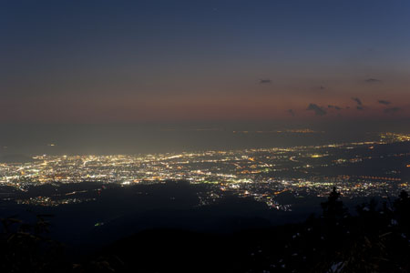 杓子峠　芦ノ湖スカイラインの夜景