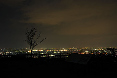 高尾城趾　見晴らし台の夜景
