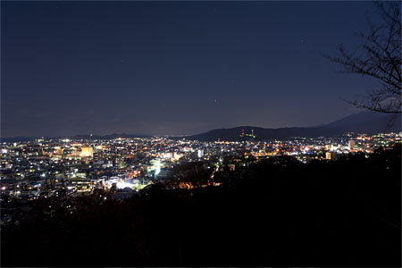滝の宮公園　第１展望台の夜景