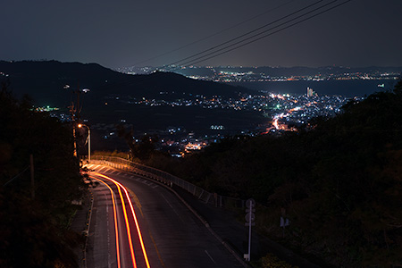 玉城那覇自転車道の夜景