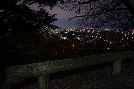 立田山配水池前の夜景