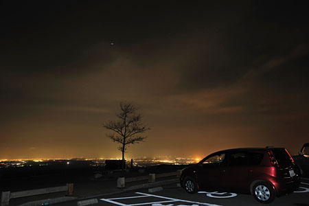 俵山バイパス　西原駐車場の夜景