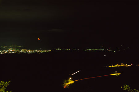 土湯バイパス 額取展望台の夜景