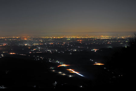 グライダー基地　表筑波スカイラインの夜景