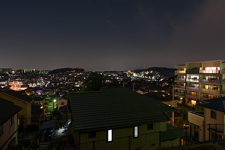 鶴川台　尾根緑地（西側）の夜景