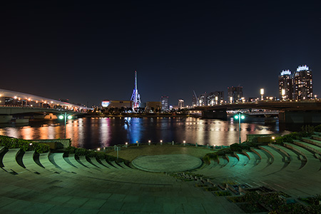 水の広場公園　東京ベイコート倶楽部前の夜景